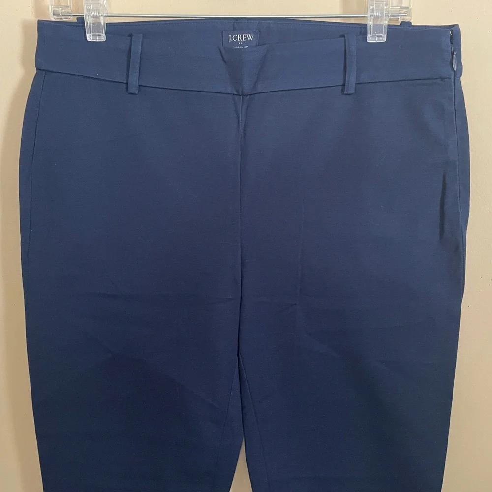 J. Crew Navy Blue Winnie Crop Ankle Pants Size 8 Office Stretch NWT H5159